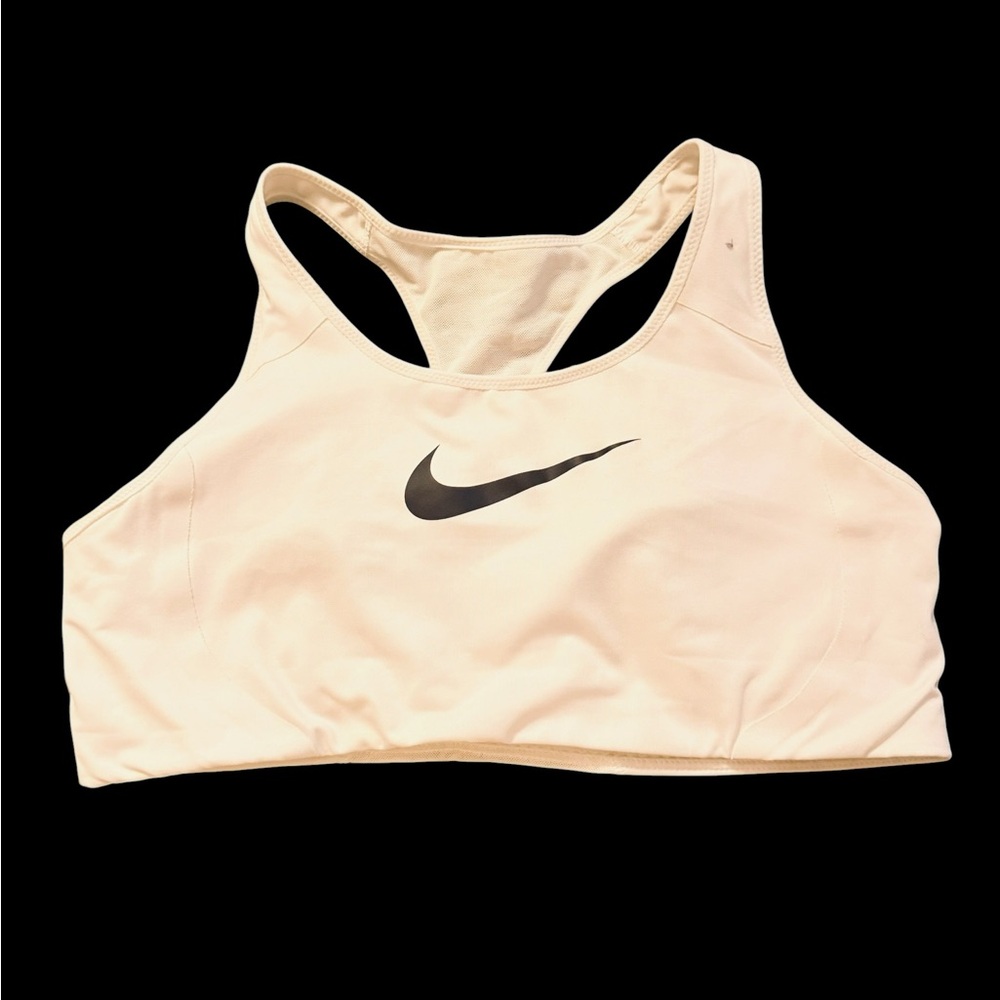 Nike Dri-FIT Sports Bra XL White Racerback Medium Support Activewear